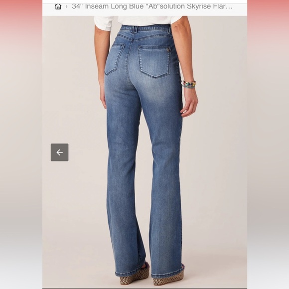 Democracy “Ab-Solution” Skyrise Flare trouser style blue jean dark wash - Picture 3 of 16